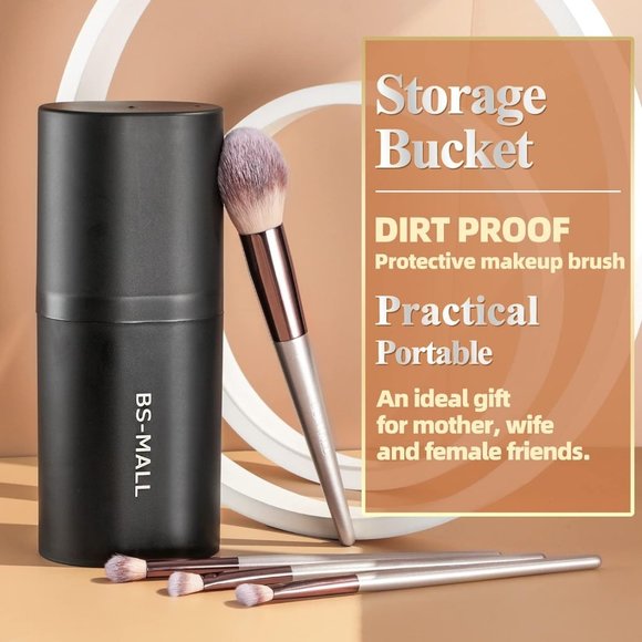 18 Premium Synthetic Foundation Powder Concealers Makeup Brushes with black case - Picture 3 of 6